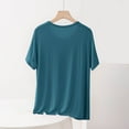 thumbnail image 2 of Jalioing Women's Summer Pajama Shirt Plus Size Comfy Basic Short Sleeve Crew Neck T Shirt Loose Plain Sleep Tee, 2 of 6