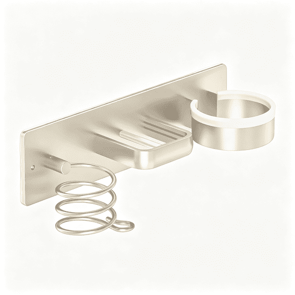 XIBUFE Wall Mounted Hair Tool Organizer,Heat Resistant Holder for Blow Dryer and Curling Iron,Space Saving Bathroom Vanity Rack