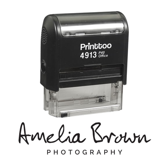 Printtoo Personalized Self Inking Custom Favor Stamp Custom Signature Rubber Stamper-58 x 22 mm