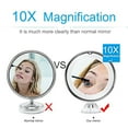 thumbnail image 2 of Mistaha LED Lighted Makeup Mirror with 10X Magnification and Suction Cup, 18 LEDs, 360° Rotation, Energy-Efficient, Elegant Design, Battery Powered, ABS+PP+Stainless Steel+Glass Materials, 12.5cm, 2 of 7