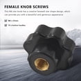 thumbnail image 3 of 10PCS M6 Internal Thread Knob Screw Plastic Star Clamping Knob Black M6 x 25, 3 of 4