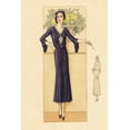 thumbnail image 2 of Vintage Fashion 23x32 Black Ornate Wood Framed with Double Matting Museum Art Print Titled - Daytime Dress in Navy, 2 of 4