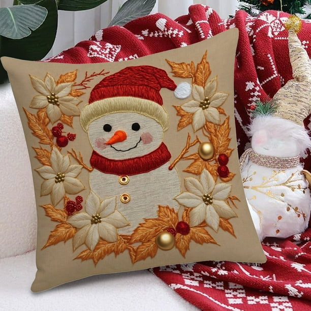 Christmas Pillow Cover Holiday Decoration Sofa Decoration Linen Pillow Home Sofa Holiday Decoration Pillow Cover