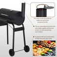 thumbnail image 2 of Dkelincs 43'' Charcoal Grill with Wheels and Side Fire Box -BBQ Grill Perfect for Camping, Outdoor Party and Picnics Portable Barbecue Grill for 6-10 People, 2 of 8