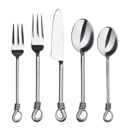 Gourmet Settings 20 Piece Silverware Twist Collection Polished