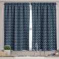 thumbnail image 2 of Ambesonne Geometric Valance & Curtain, Abstract Dots Flowers, 55"x24", Dark Blue Cream, 2 of 6