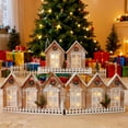 thumbnail image 6 of HaoXun Retros Luminous Foldable Snow Scene Wooden House Christmas Tree Fence - Multicolor Holiday Decoration with Lights for Xmas Home Party Indoor Outdoor Decor, 6 of 9