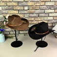 thumbnail image 2 of Unir Embroidered Wide Brim Cowboy Hat for Women, Suede Sun Protection with Chin Strap, Outdoor Western Style Hat, 1 Piece, One Size, 2 of 5
