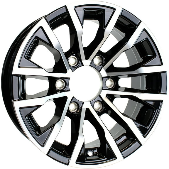 eCustomrim Aluminum Trailer Rim 15 Inch 15X6 6 Lug On 5.5 Inch Black Edge Wheel