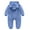 Blue, variant on Fjofpr Boy Clothes Girl Clothes Girl Clothes Winter Toddler Boys Girls Color Cute Bear Ears Winter Thick Jumpsuit Romper（0-24Month）