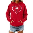 thumbnail image 7 of Valentine Heart Hoodies for Womens Heart Graphic Cotton Fleece Pullover Teens Comfort Soft Festival Sweatshirts Hooded Sweatshirt Long Sleeve Pullover Tops Pockets Trendy Preppy Teen Girls Clothes, 7 of 7