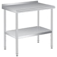 thumbnail image 1 of Ourlova 30x24 Inches Stainless Steel Prep Table with Backsplash Commercial Heavy Duty Work Table Adjustable Under Shelf for Kitchen Restaurant Business, 1 of 6