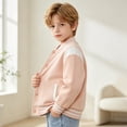 thumbnail image 6 of Grblisyd Kids Varsity Baseball Jacket Colorblock Bomber Coat Unisex Boys Girls School Outwear with Pocket, 6 of 6