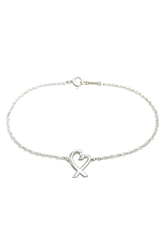 Pre-Owned Tiffany & Co. Loving Heart Bracelet, 1.8g, SV925 Silver, Elsa Peretti