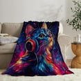 thumbnail image 5 of Cat Blanket Plush Cozy Cute Funny Cat Lovers Throw Blankets for Girls Boys Women Men Flannel Fleece Ultra Soft Fuzzy Party Blanket Gifts for Bed 50"X40", 5 of 6