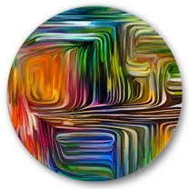 Designart 'Colour Spiral Fusion III' Modern Circle Metal Wall Art 23x23 - Disc of 23
