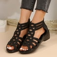 thumbnail image 4 of Fnooota Womens Comfort Sandals&nbsp;, Ankle Strap Open Toe Platform Casual Summer Shoes Sandals Black Size 5.5, 4 of 5