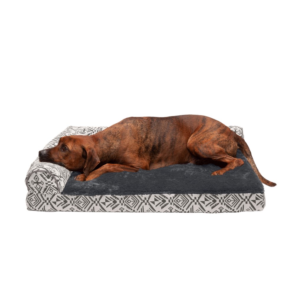 furhaven l shaped dog bed