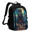 thumbnail image 1 of Bingfone Starry Sky Moon Wolf Leader for USB Backpack, Multi-compartment Multi-pocket Computer Backpack, Suitable for Travel, Business, Leisure, Unisex, 1 of 7