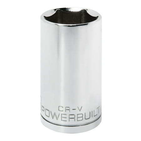 UPC: 0028907060101 | Powerbuilt 1/2 Inch Drive x 1-1/4 Inch 6 Point Deep Socket – 642216
