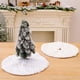 thumbnail image 3 of Faldas de árbol de Navidad de felpa de piel sintética, decoraciones navideñas, alfombrilla de Base de árbol redonda con patrón de pentagrama/copo de nieve, 3 of 4