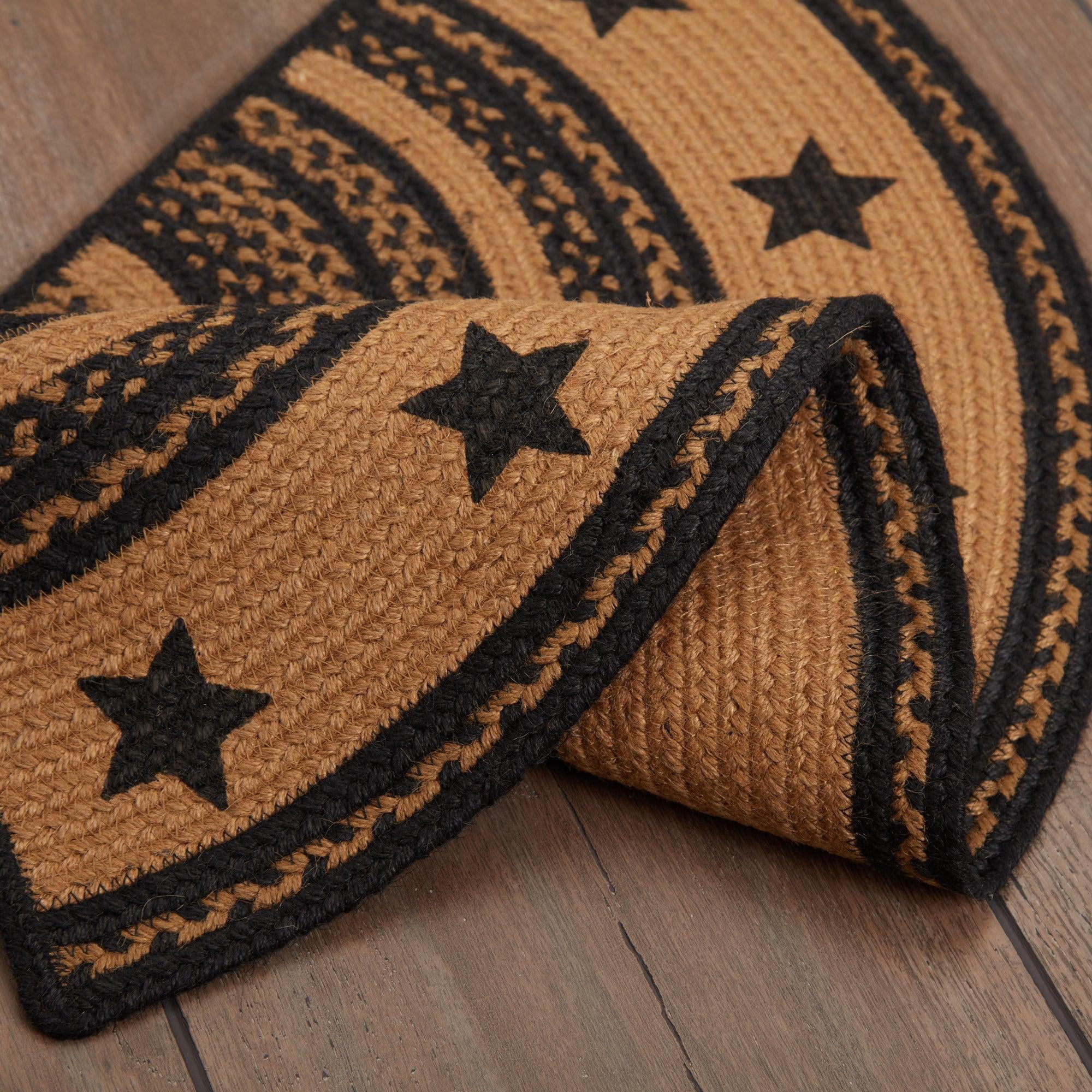 Rug Farmhouse Jute Primitive Stars No Slip Floor TCC Brands