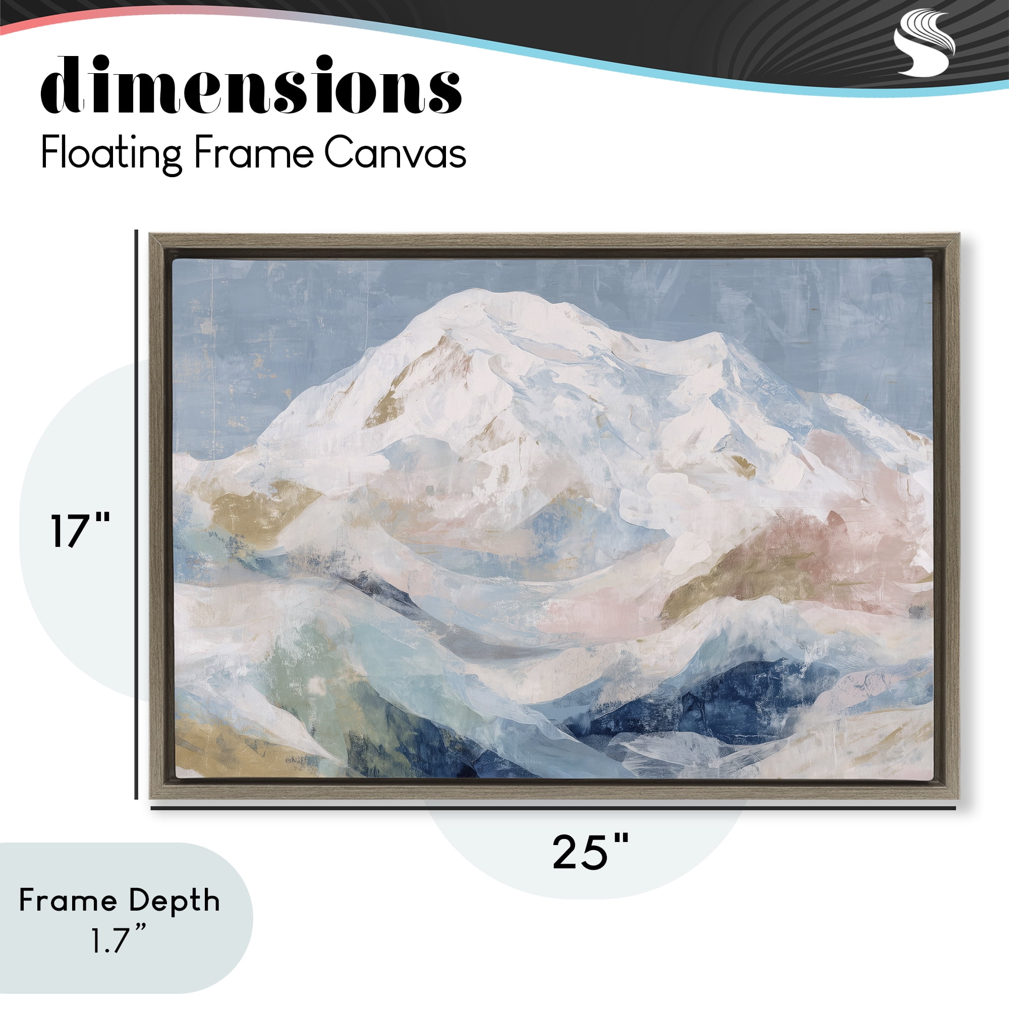Stupell Industries Icy Mountain Range at Dusk Brown Framed Floater Canvas Wall Art, design by Chromatic Storm Studio
