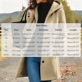 thumbnail image 3 of Rutainlusire Ladies Long Hooded Coat, Button Down Wool Blend Jacket with Pockets, Relaxed Fit Warm Overcoat for Fall Winter Outings, 3 of 6