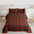 thumbnail image 2 of Homewish Chic Square Abstract Bedding Comforter Set for Adult, Green Red Twin Comforter Sets, Modern Buffalo Plaid Reversible Bedding Set, Super Cozy Room Decor, 2-Piece, 2 of 8