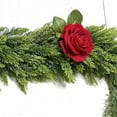 thumbnail image 4 of Artificial Rose Garland, Faux Vine Hanging Decor for Fireplace Mantel, Spring Greenery Rattan for Table and Valentines Day Decoration, 4 of 7