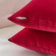 thumbnail image 3 of Pack of 2 Christmas Decorative Velvet Throw Pillow Covers Soft Pillowcase Cozy Soft Square Eruo Sham Cushion Covers Cases for Winter Sofa Couch Bedroom Home Decor 26x26 Inch Red, 3 of 8