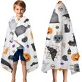 thumbnail image 3 of Halloween Pattern Hooded Bath Towel，50"x30" for Ages 3 To 12 Kids, Quick Dry Lightweight Soft Microfiber Hood Beach Towel Cover Up for Kids, 3 of 7