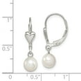 thumbnail image 3 of 925 Sterling Silver Rh-plated 6-7mm White FW Cultured Pearl Leverback Earrings; for Adults and Teens; for Women and Men, 3 of 3
