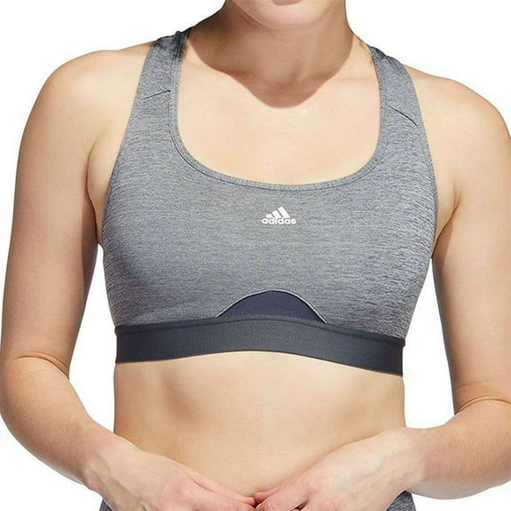 Adidas GREY Women's Powerreact Training Medium Support Sports Bra, US Small/A-C