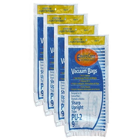 36 Compatible with Sharp Style PU-2 Microfiltration Upright Vacuum Cleaner Bags