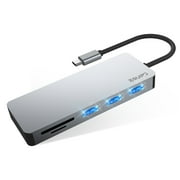 USB C Hub, EQUIPD Aluminum 7 in 1 USB Type C to 4K HDMI Multiport Adapter, 1 USB 3.0 / 2 USB 2.0 Ports, 87W PD, USB C Hub Multiport Adapter for MacBook Pro/Air HP XPS and Other Type C Devices (Grey)