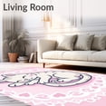 thumbnail image 2 of ODIKA 5'x7' Machine Washable Non-Slip Area Rug, Adorable Kitten Stitch DIY Embroidery Package High Traffic Rug with Pad, Pink, 724839, 2 of 8