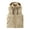 Beige-F, variant on Men's Outdoor Winter Cotton Jacket Solid Color Sleeveless Hooded Zipper Cardigan Warm Vest with Detachable Hooded Black