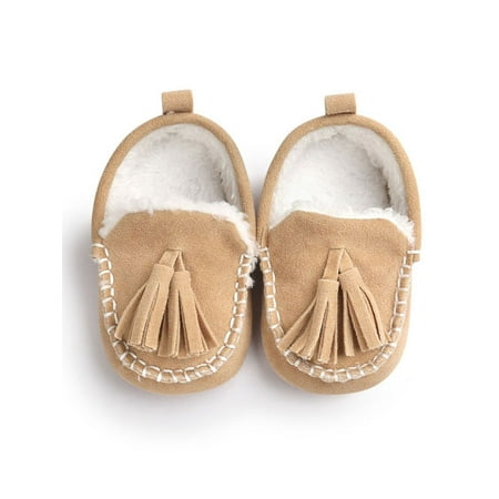 - Babula Baby Boy Girl Tassel Cotton Soft Sole Crib Moccasin Shoes
