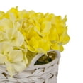 thumbnail image 3 of 10 in. Light Yellow Hydrangea Bouquet in White Basket, 3 of 3