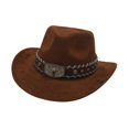 thumbnail image 4 of Sombrero de vaquero moda cálido sombrero de protección ar para montar fijación temática de senderismo Café, 4 of 8