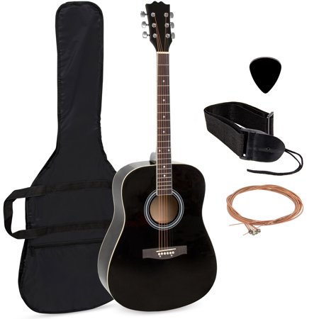 Best Choice Products 41in Full Size All-Wood Acoustic Guitar Starter Kit w/ Case, Pick, Shoulder Strap, Extra Strings - (Best Acoustic Guitar Licks)