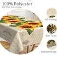 thumbnail image 3 of 60x84inches Vintage Sunflower Tablecloth Rustic Yellow Flower Green Leaves Printed Table Cloths Spill Proof Washable Fabric Table Cover for Farmhouse Kitchen Dining Room Picnic Party Decor, 3 of 7