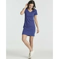 thumbnail image 2 of 3 Pack: Women's Ribbed Knit Short-Sleeve V-Neck Swing T-Shirt Casual Dress (Available In Plus), 2 of 6