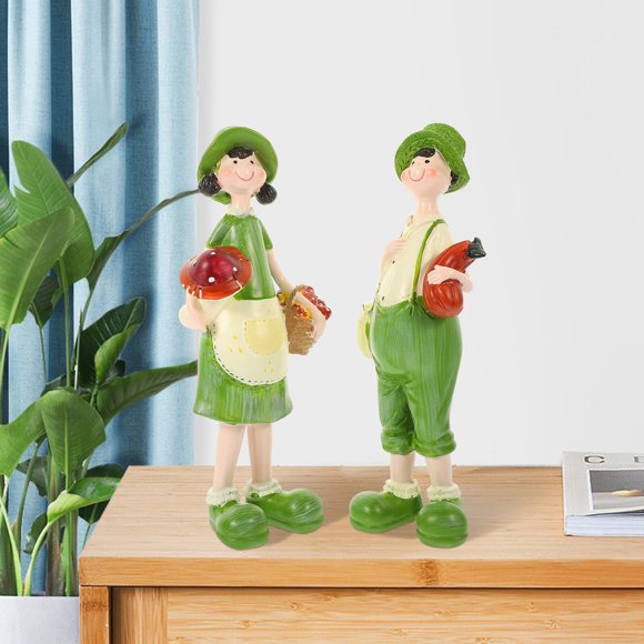 SHOWERORO 6Pcs Desktop Resin Ornament Figurine For Home Table Resin Statue Decorative Boy Girl Living Room Decor