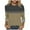 Khaki-Plus Size Tops, variant on FNFYFH 3/4 Length Sleeve Womens Tops Plus Size Crew Neck T Shirt Casual Color Block Graphic Tees