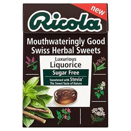 Ricola Liquorice Sugar Free Swiss Herbal Sweets 45g (Pack of 2)