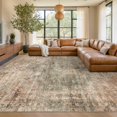 thumbnail image 1 of Alfombra Hazo Haus 244 x 305 cm marrón y verde, lavable y suave, 1 of 7