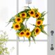 thumbnail image 4 of Guirnalda de flores redondas, coronas de puertas delanteras para eventos, telón de fondo, decoración para todas las estaciones del hogar flor de sol Zulema coronas de puerta, 4 of 8