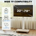 thumbnail image 4 of RTVR Mobile Rolling TV Stand on Wheels & Power Outlet for 32-70 inch Screens, Adjustable Indoor Outdoor TV Mount Stand with Wooden Base, White, 4 of 10